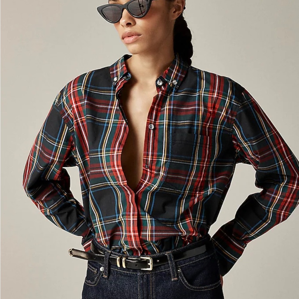 J. Crew Perfect Fit Tartan Plaid Poplin Button Down